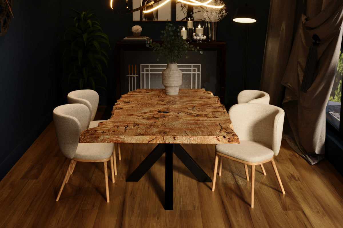 Esstisch Masereiche „Nature Flow“ – Ein Unikat mit geschwungenen Kanten