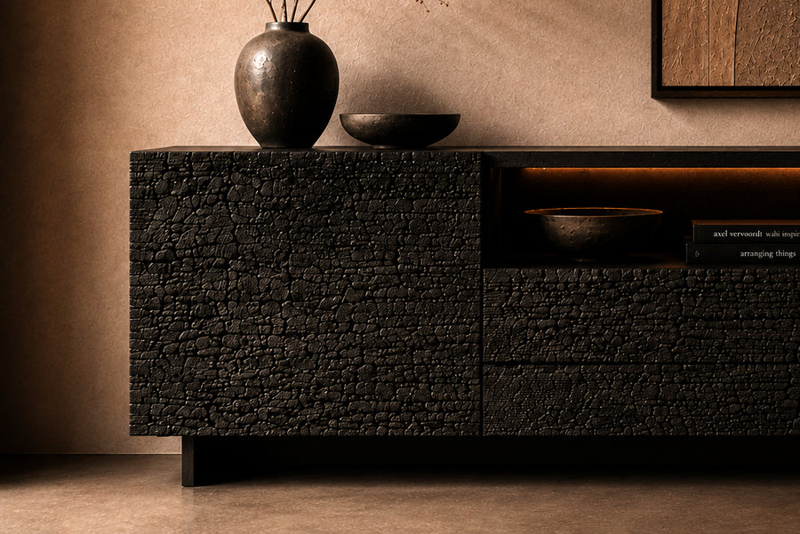 Burned Wood Sideboard