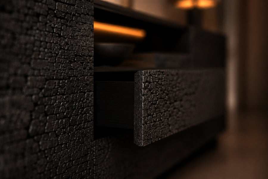 Burned Wood Sideboard