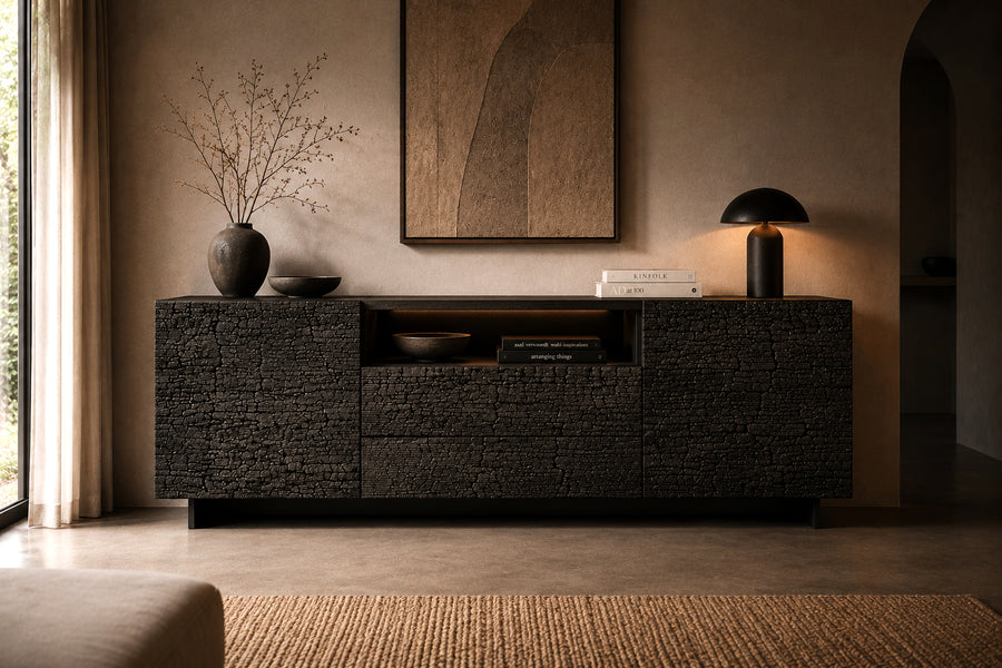 Burned Wood Sideboard