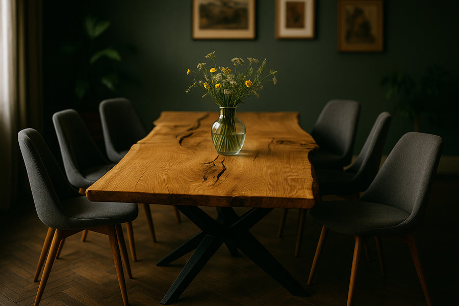 Unikat Esstisch Eiche / ab 160 -340 cm x 100 - 120 cm / Baumstammtisch