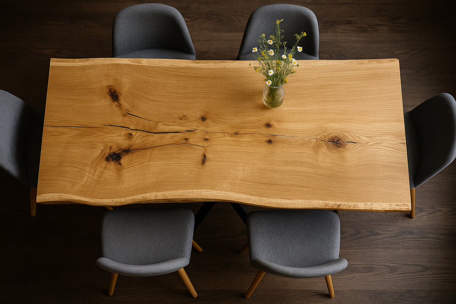 Unikat Esstisch Eiche / ab 160 -340 cm x 100 - 120 cm / Baumstammtisch