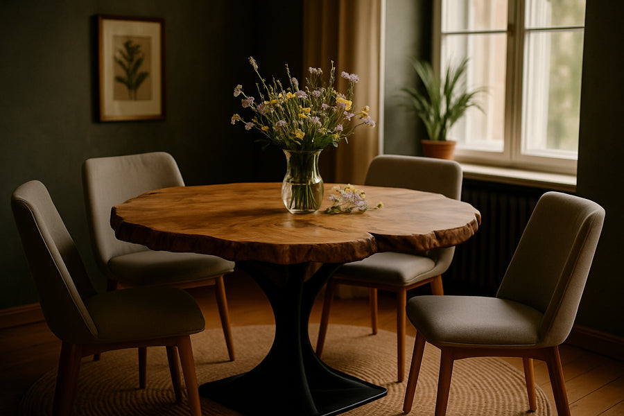 runder Esstisch Eiche / 100-120 cm Durchmesser