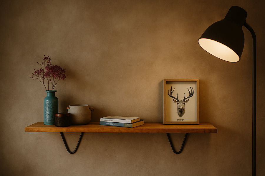 Wandregal Eiche No.10 -  Wandregal aus Eichenholz / Bücherregal