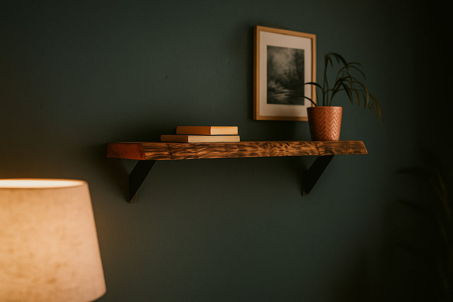 Wandregal Eiche No.8 - Wandregal Eiche mit Halterung