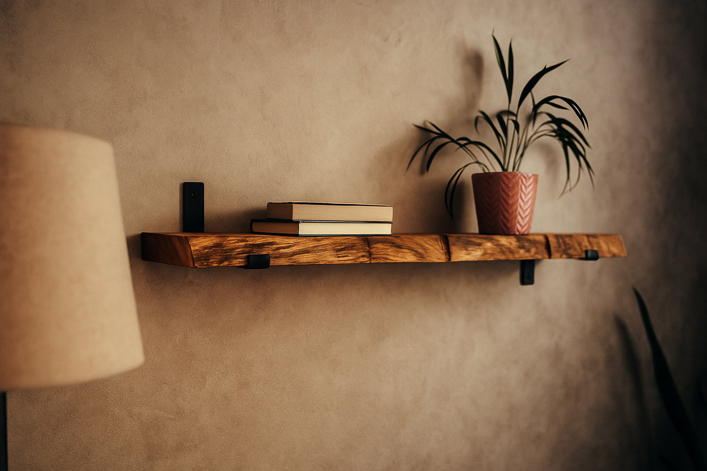 Wandregal Eiche No.7 - Wandregal Eiche mit Halterung