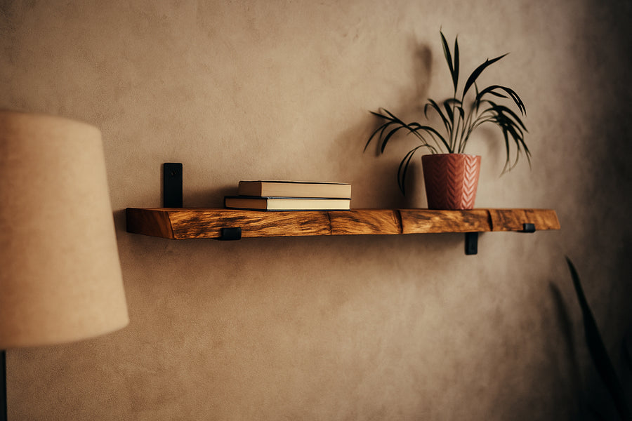 Wandregal Eiche No.7 - Wandregal Eiche mit Halterung