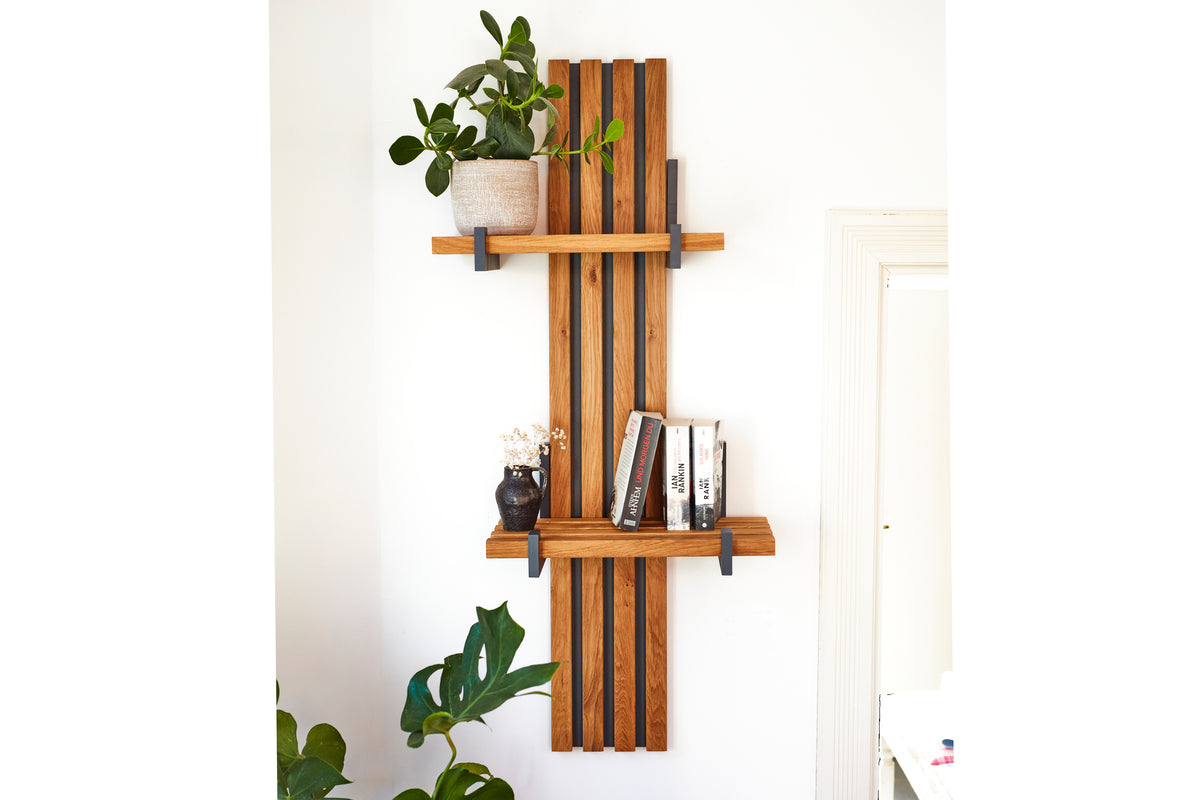 Wandregal Eiche No.4 - Leistenregal aus Massivholz