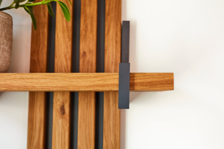 Wandregal Eiche No.4 - Leistenregal aus Massivholz