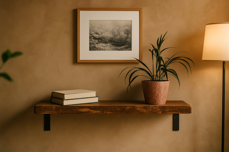 Wandregal Eiche No.6 - Wandregal Eiche mit Halterung