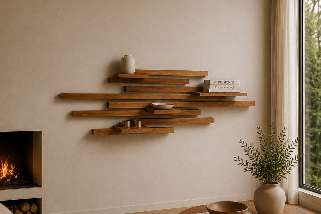 Wandregal Eiche No.01 - Struktur in Balance