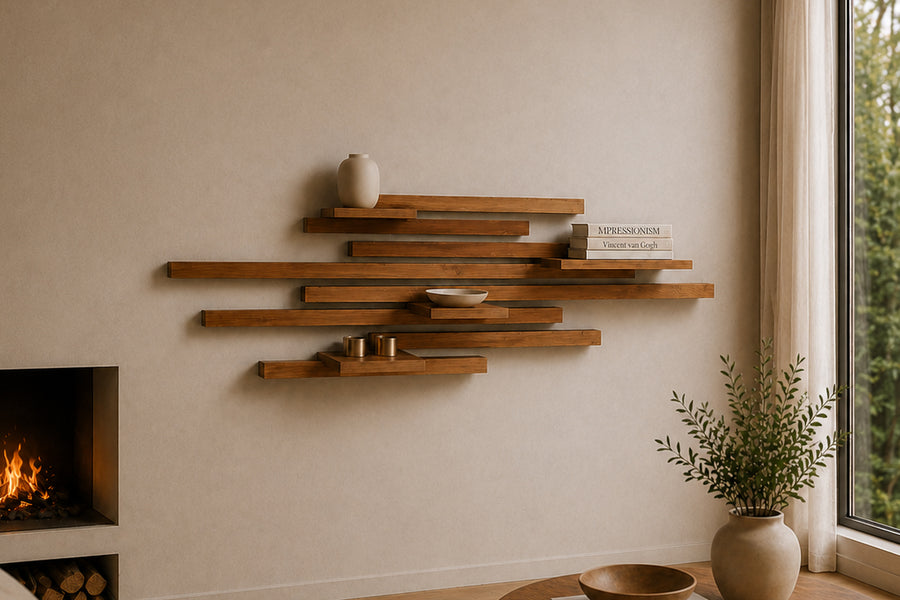 Wandregal Eiche No.01 - Struktur in Balance