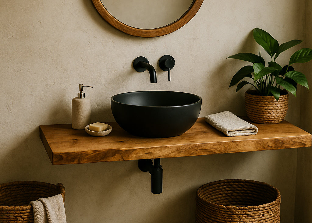 Massive Tischplatte aus Eiche – Unikat mit Naturkante - mit Naturkante