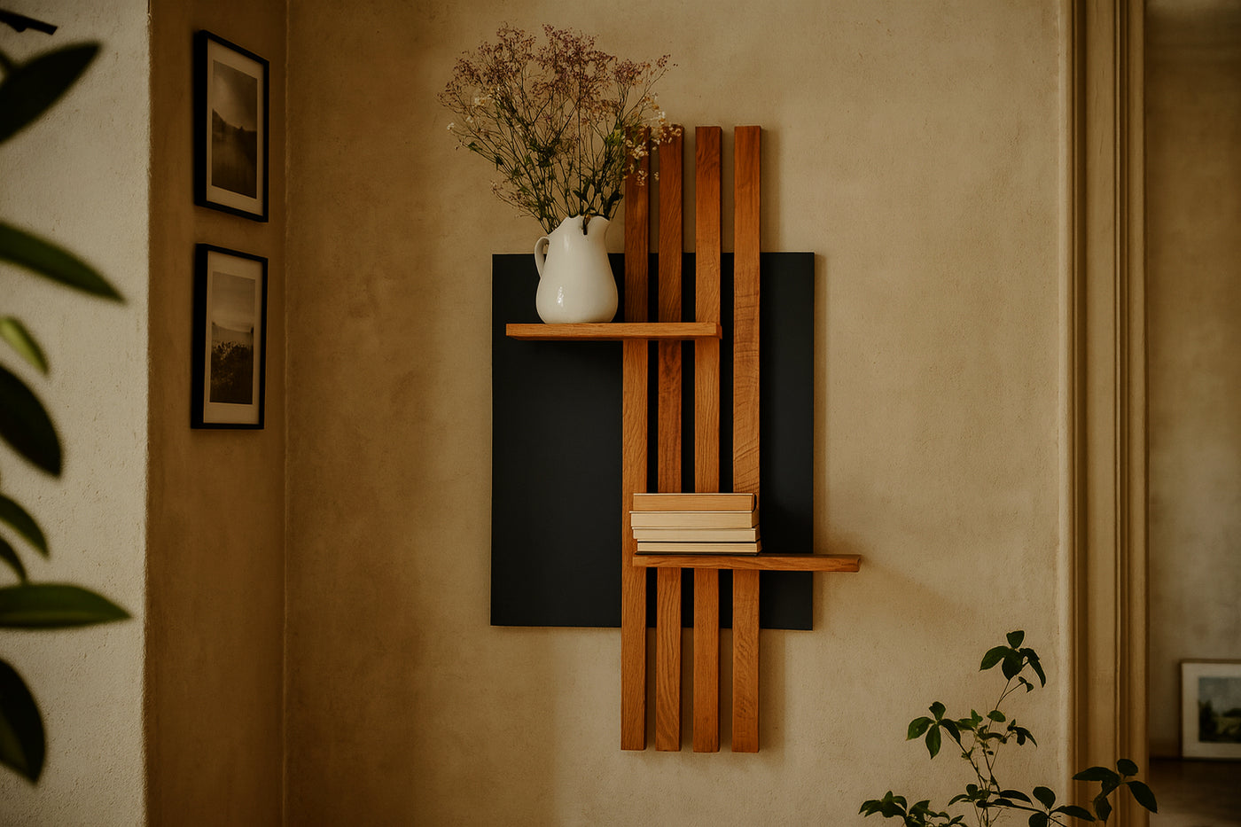 Wandregal Eiche No.05 - Leistenregal aus Massivholz
