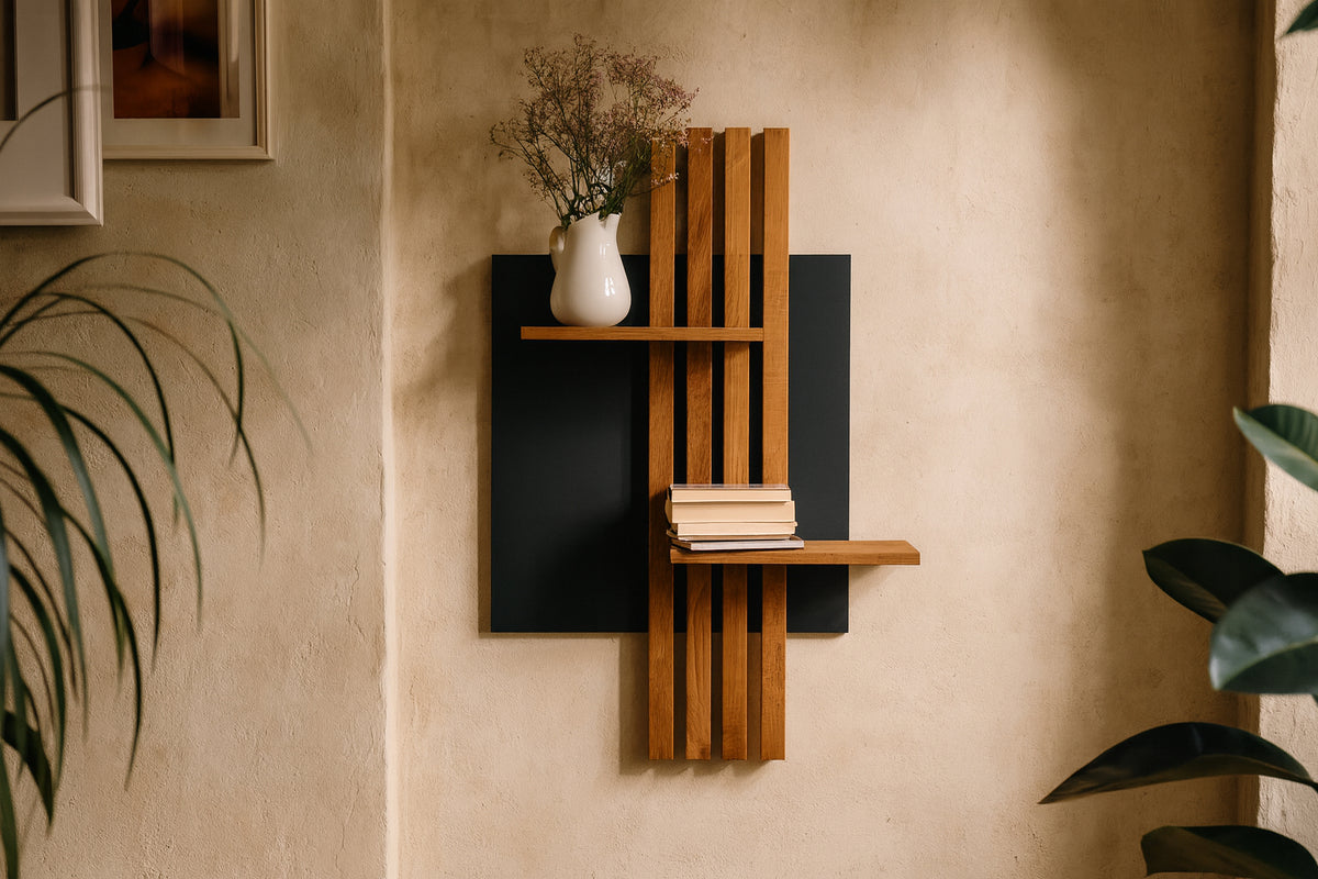 Wandregal Eiche No.05 - Leistenregal aus Massivholz