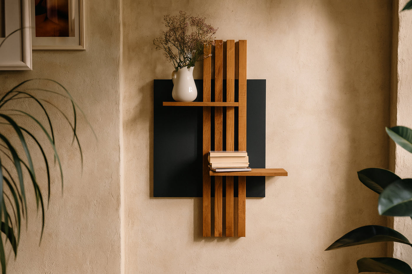 Wandregal Eiche No.05 - Leistenregal aus Massivholz