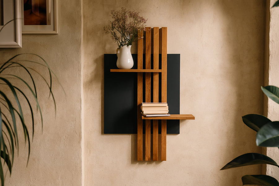 Wandregal Eiche No.05 - Leistenregal aus Massivholz