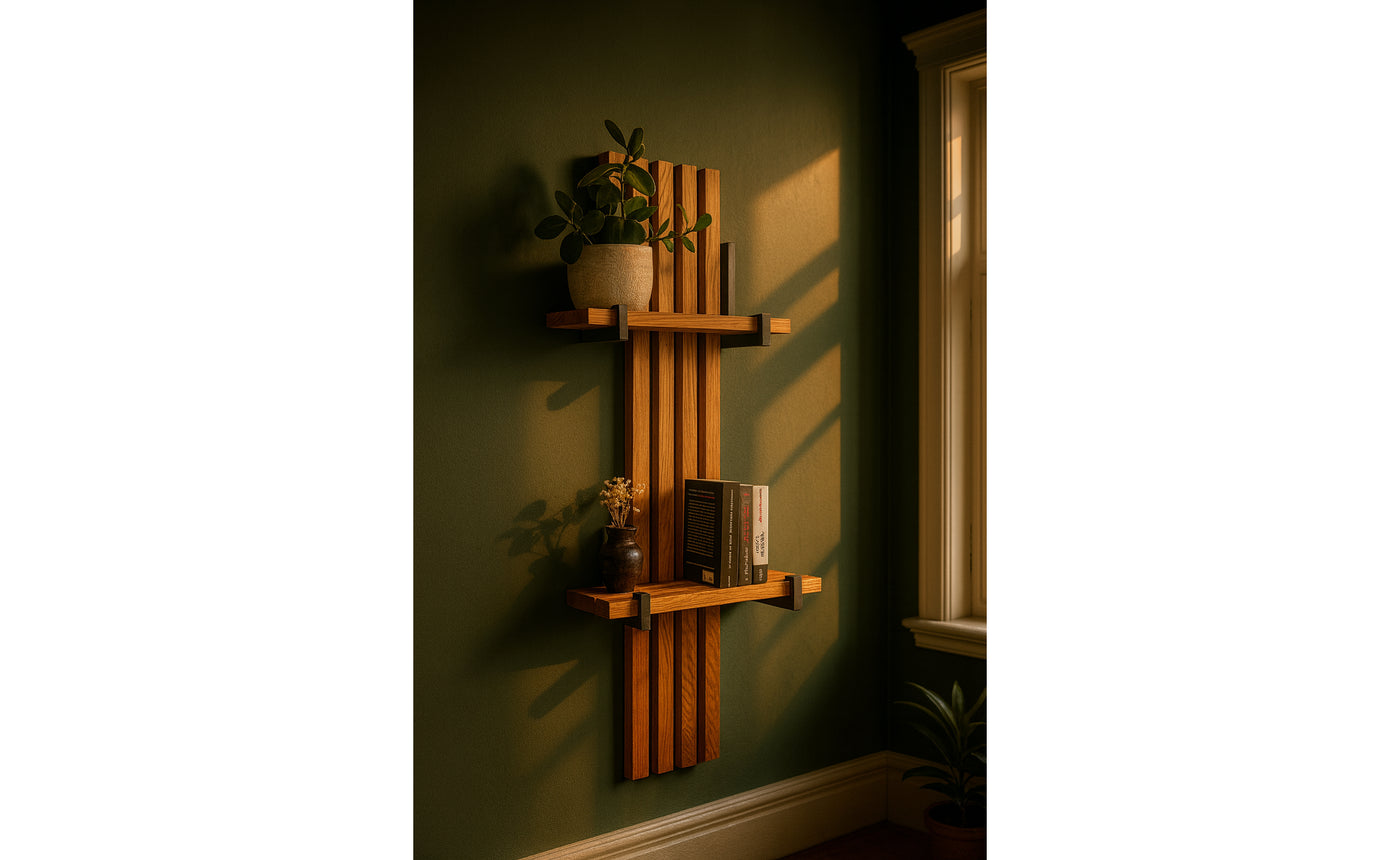 Wandregal Eiche No.4 - Leistenregal aus Massivholz