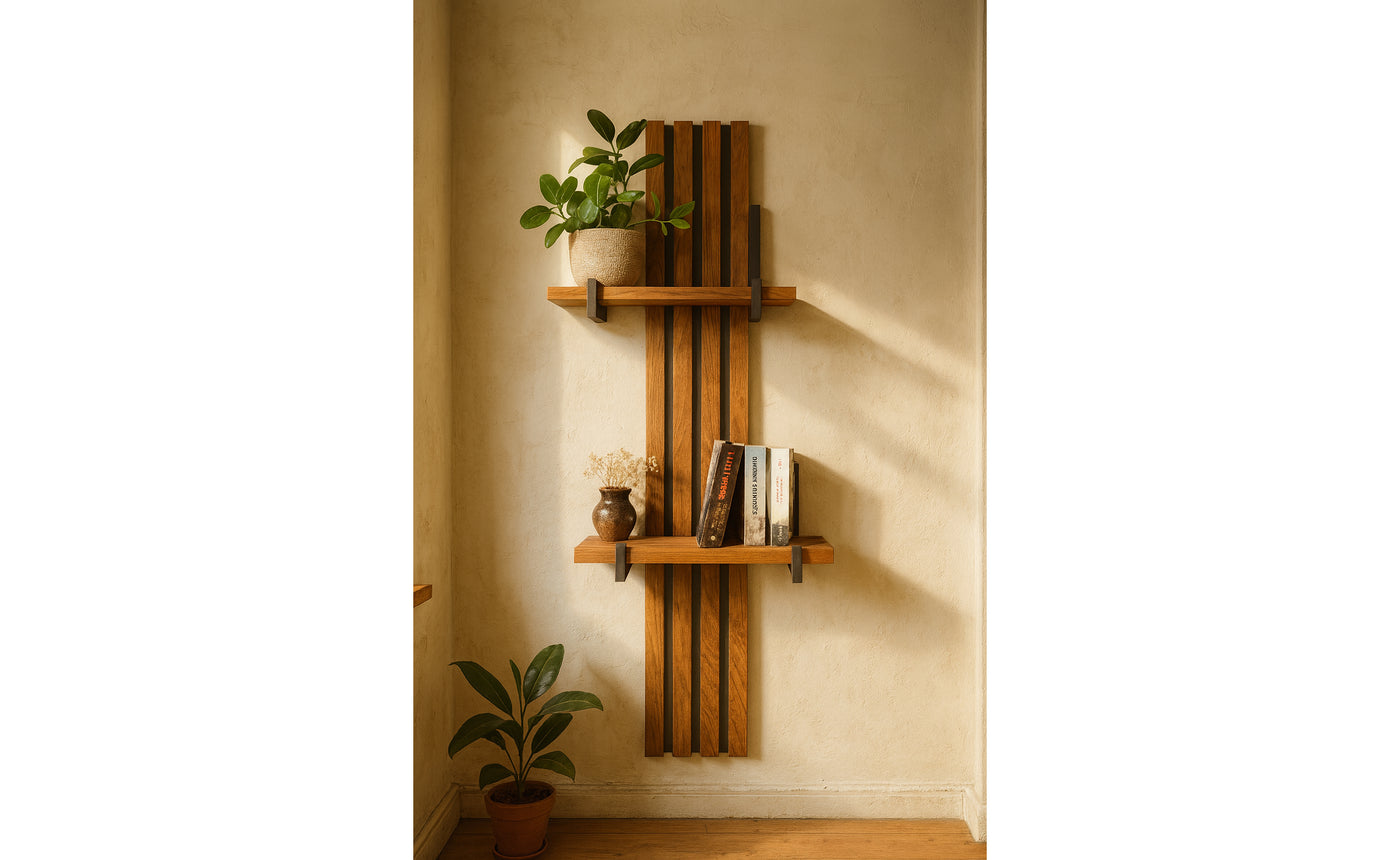 Wandregal Eiche No.4 - Leistenregal aus Massivholz