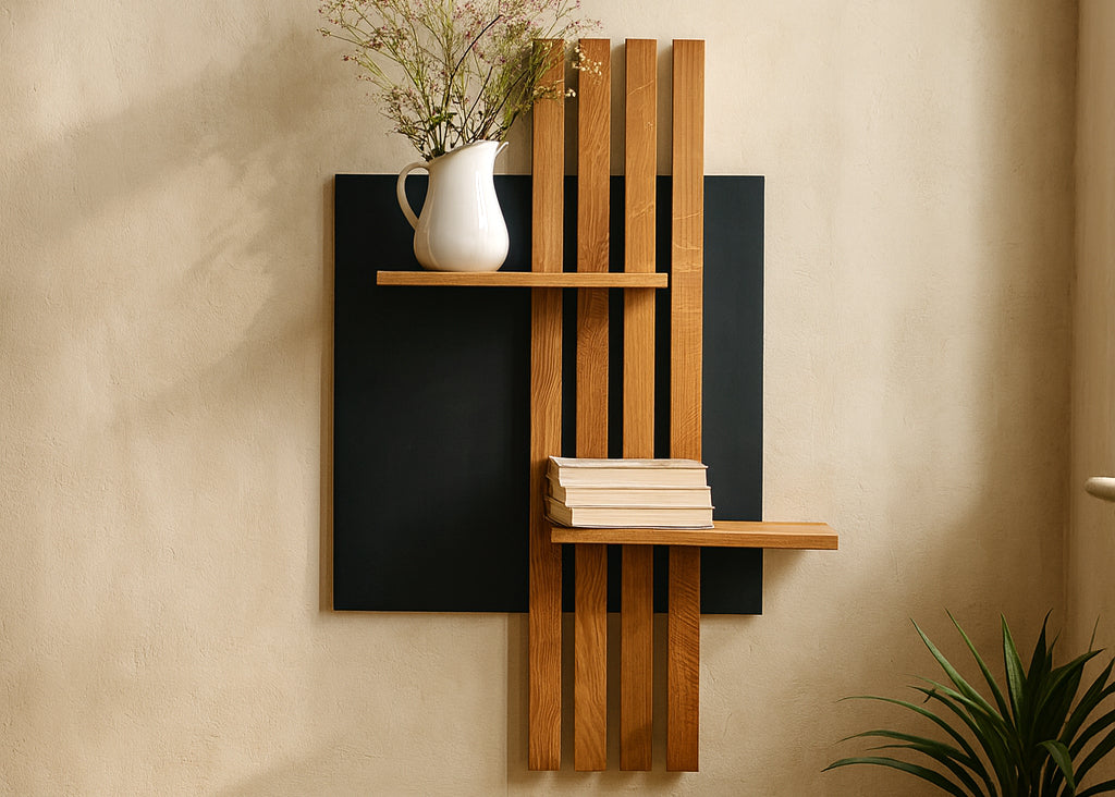 Wandregal Eiche No.05 - Leistenregal aus Massivholz