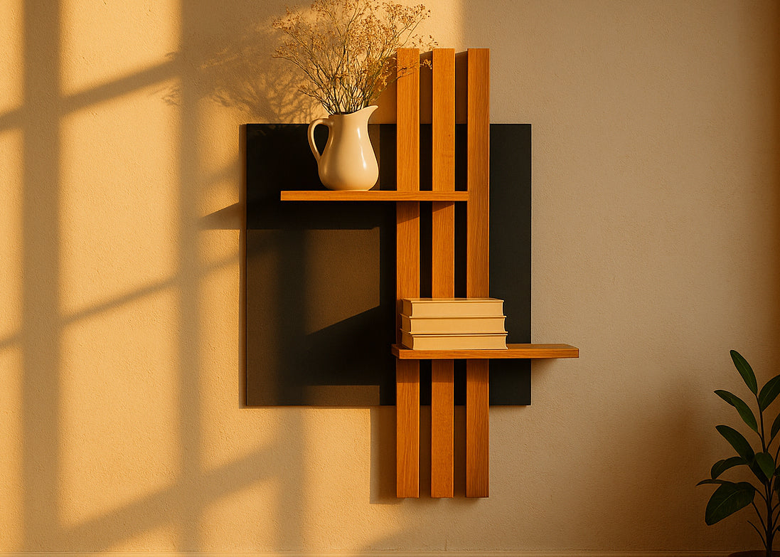 Wandregal Eiche No.05 - Leistenregal aus Massivholz