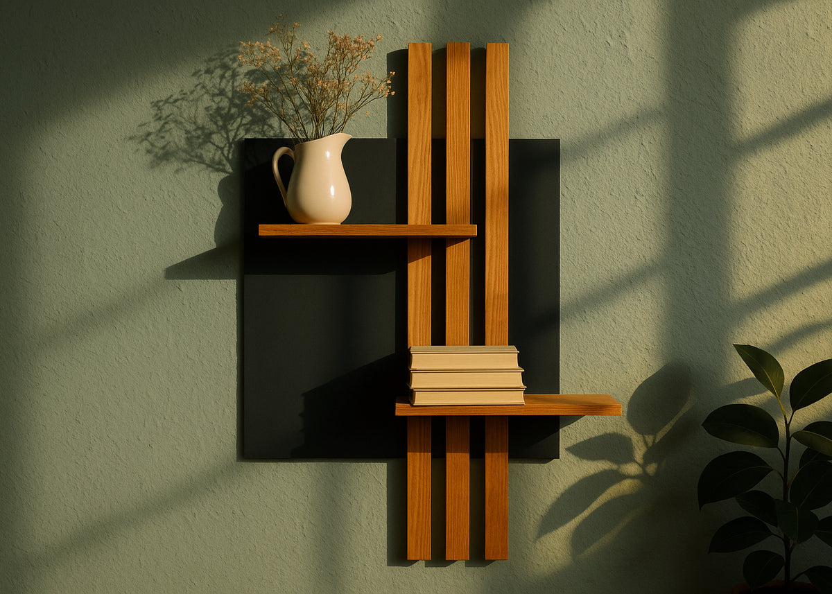 Wandregal Eiche No.05 - Leistenregal aus Massivholz