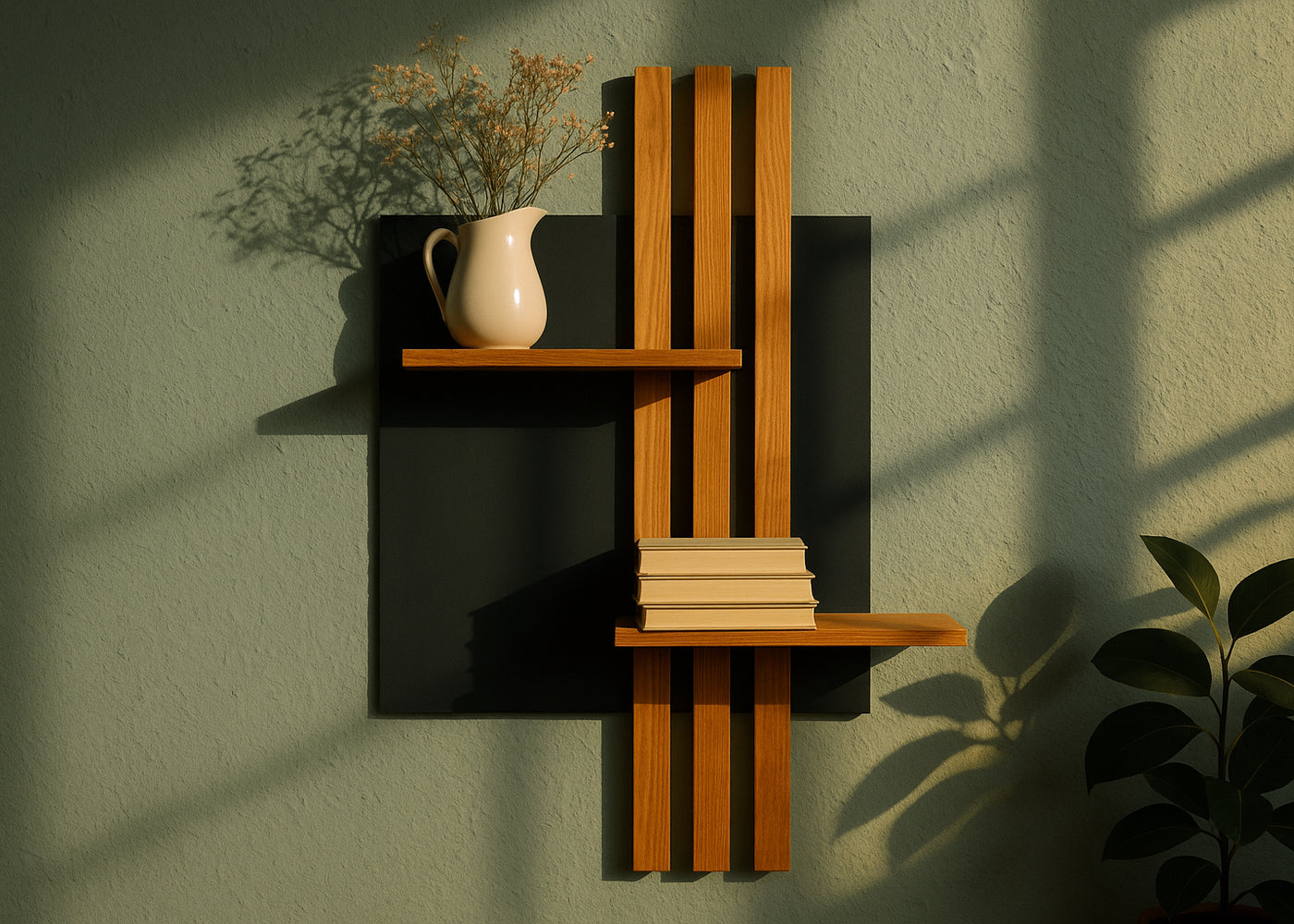 Wandregal Eiche No.05 - Leistenregal aus Massivholz