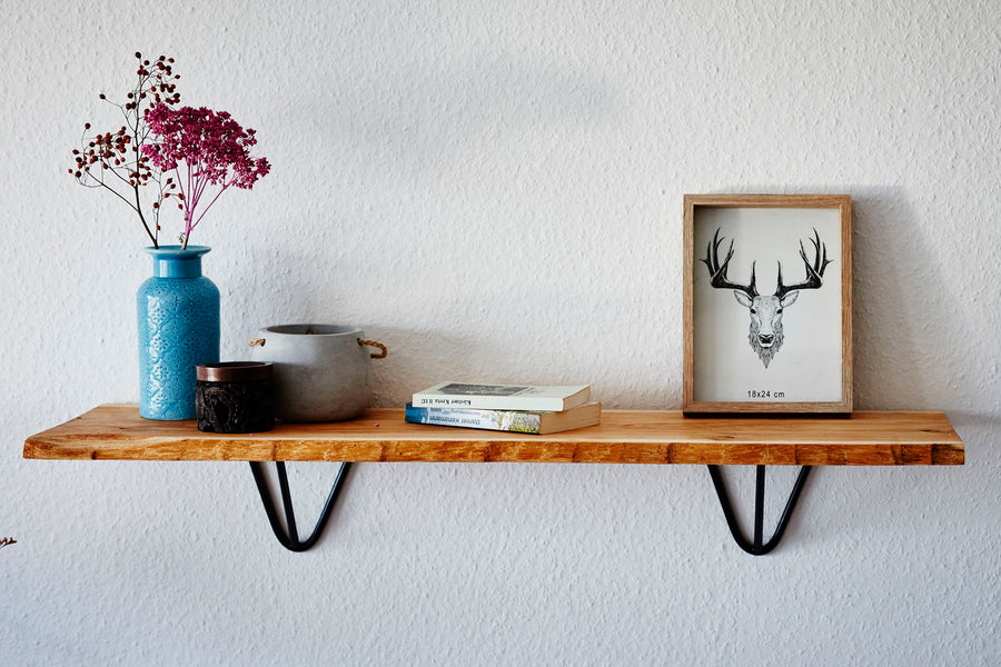 Wandregal Eiche No.10 -  Wandregal aus Eichenholz / Bücherregal