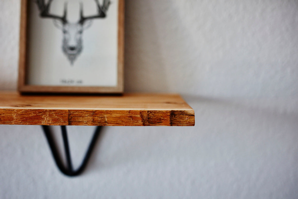 Wandregal Eiche No.10 -  Wandregal aus Eichenholz / Bücherregal