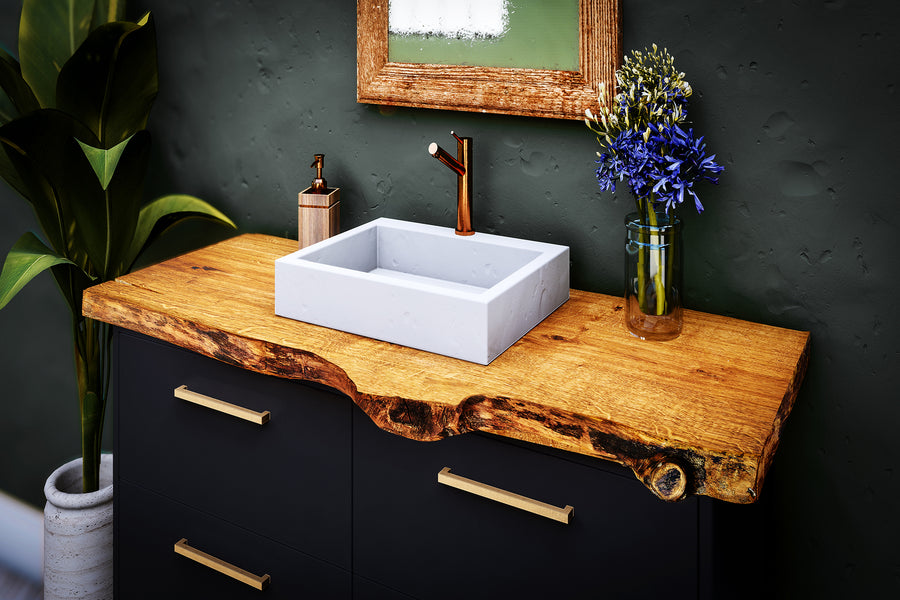 Tischplatte Eiche unverleimt rustikal / Waschtischplatte / Schreibtischplatte / Esstischplatte / Couchtischplatte / Unikat / Naturkante