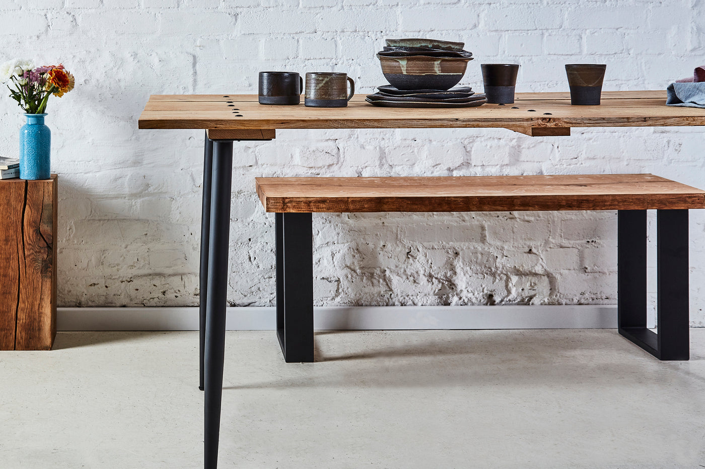 Table à manger en chêne / table de cuisine en chêne / table de jardin / unique