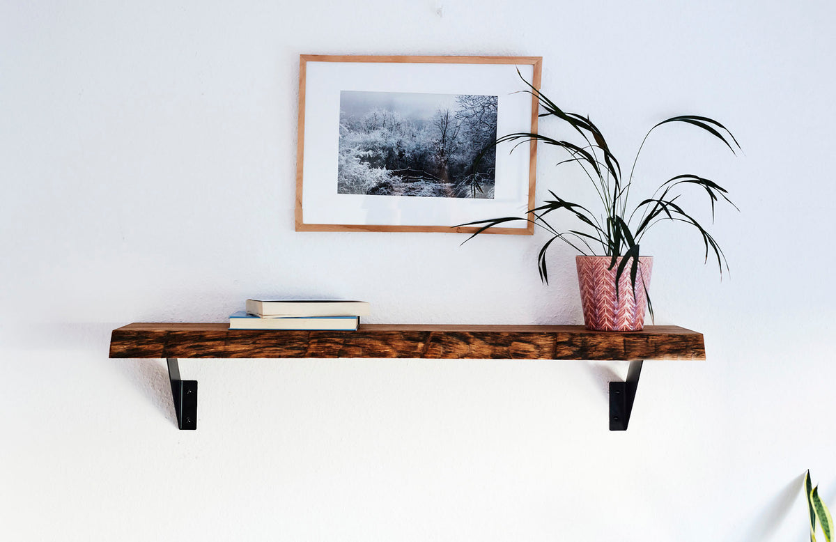 Wandregal Eiche No.8 - Wandregal Eiche mit Halterung