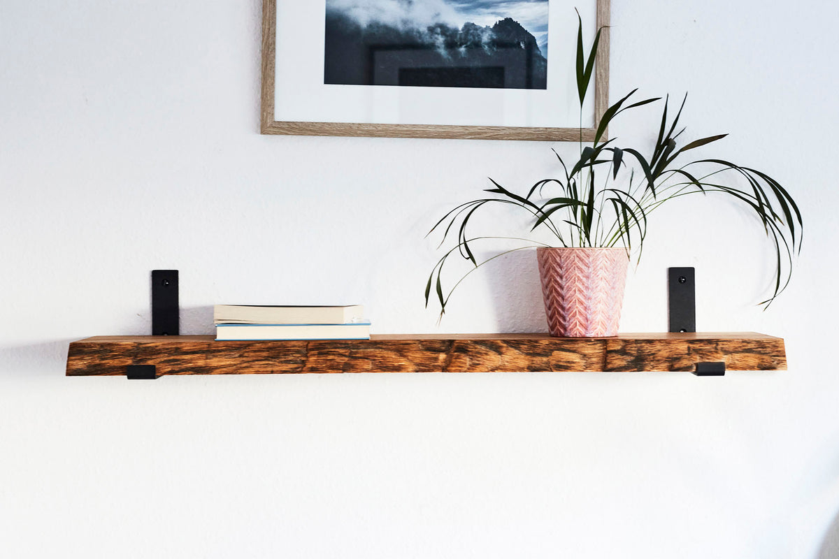 Wandregal Eiche No.7 - Wandregal Eiche mit Halterung