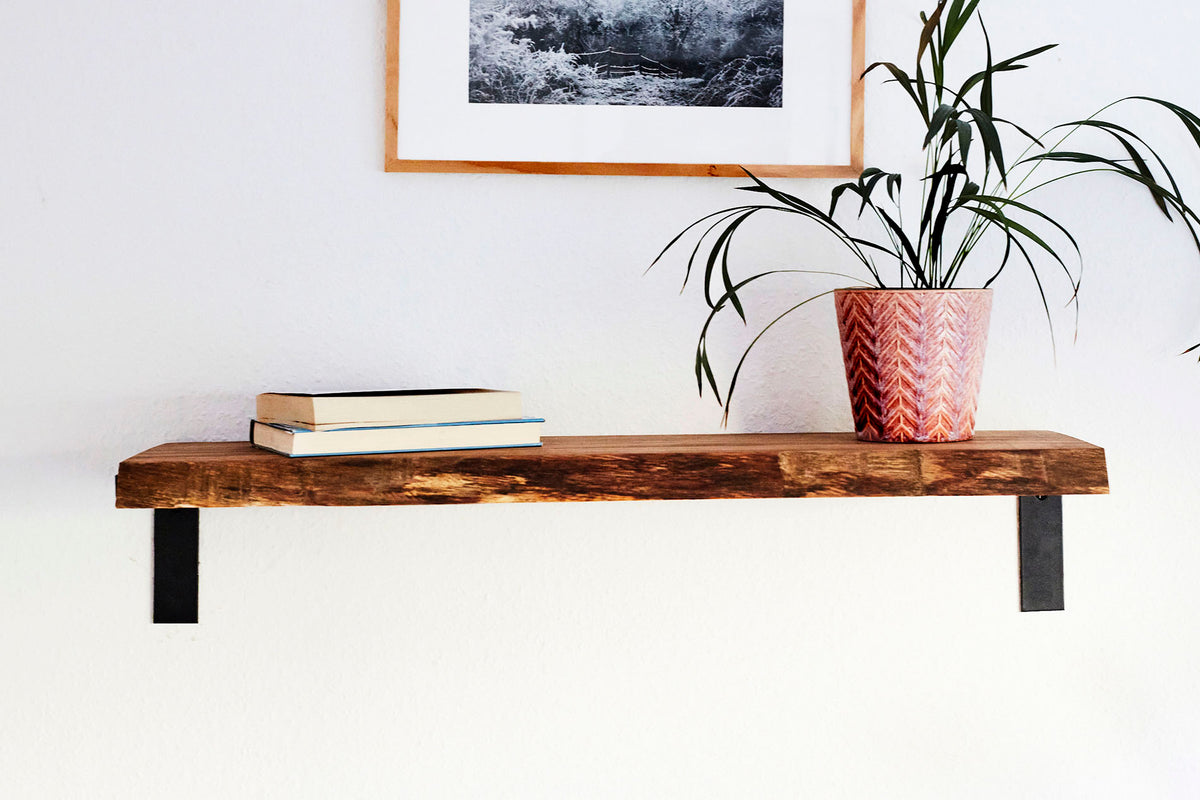 Wandregal Eiche No.6 - Wandregal Eiche mit Halterung