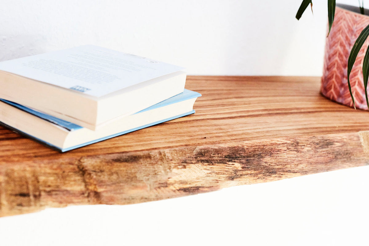 Wandregal Eiche No.6 - Wandregal Eiche mit Halterung