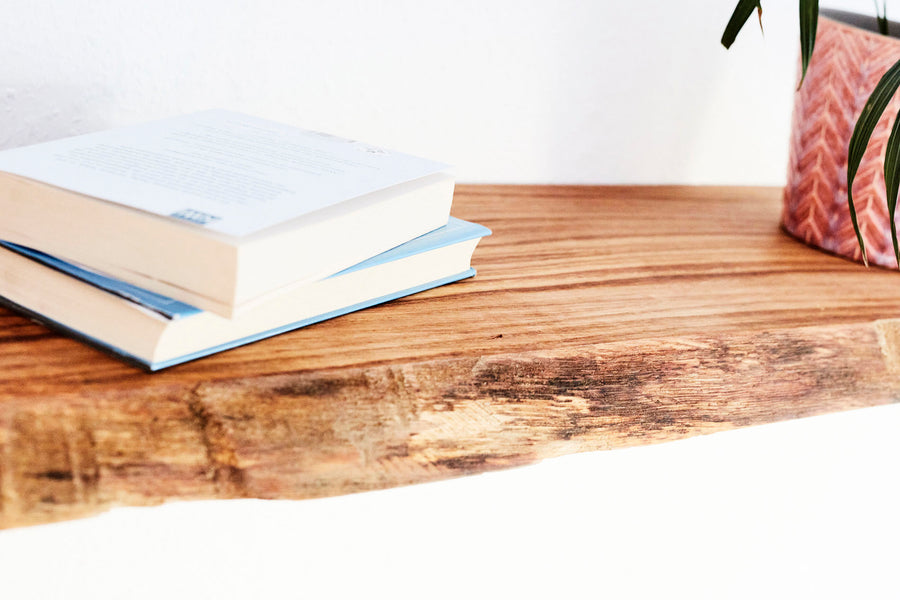 Wandregal Eiche No.6 - Wandregal Eiche mit Halterung