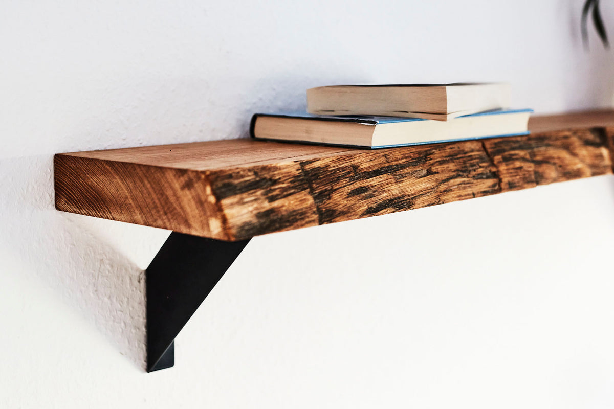 Wandregal Eiche No.8 - Wandregal Eiche mit Halterung