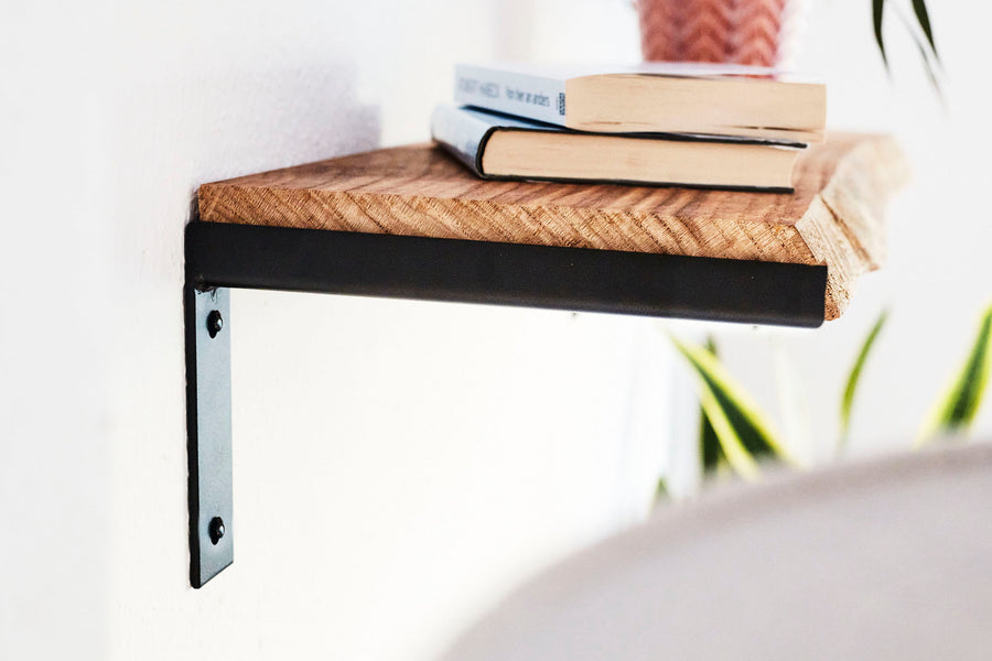 Wandregal Eiche No.6 - Wandregal Eiche mit Halterung