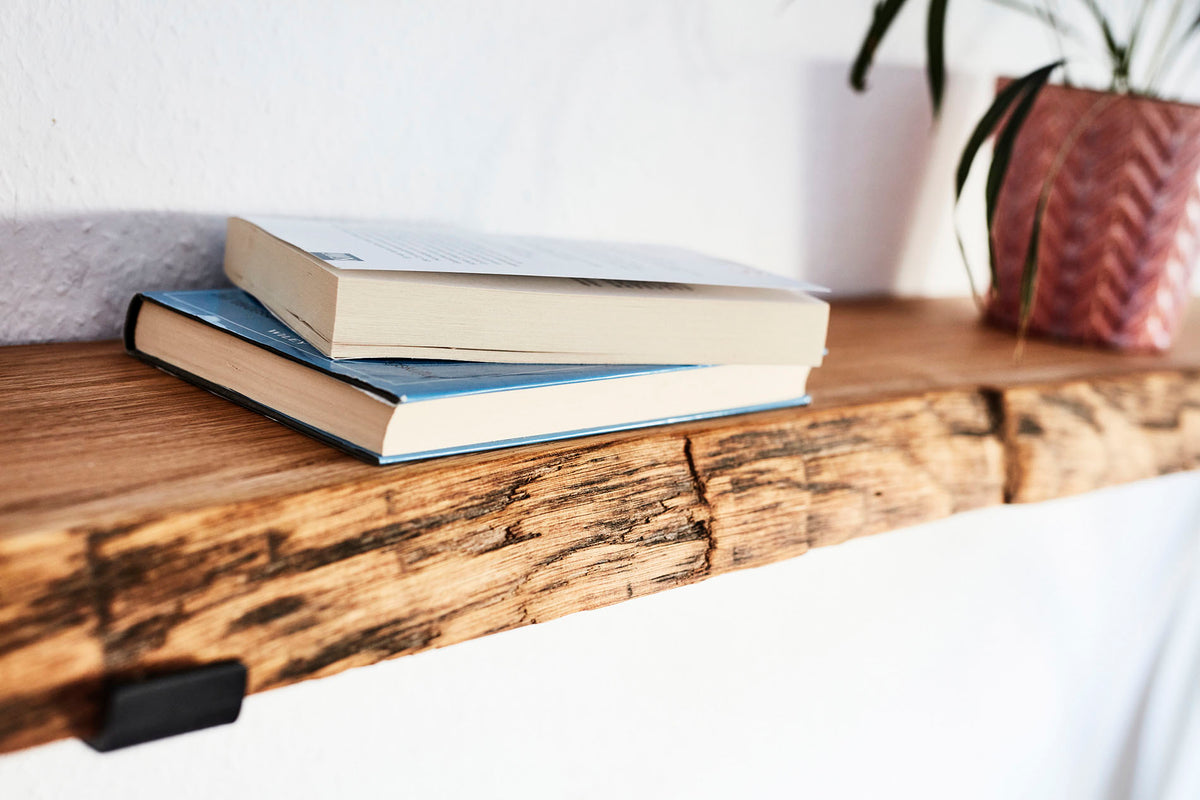 Wandregal Eiche No.7 - Wandregal Eiche mit Halterung