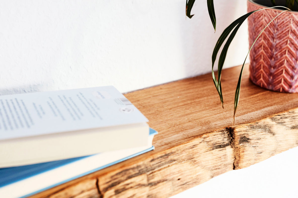 Wandregal Eiche No.7 - Wandregal Eiche mit Halterung