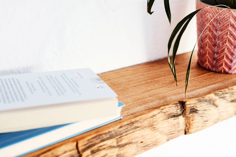 Wandregal Eiche No.7 - Wandregal Eiche mit Halterung