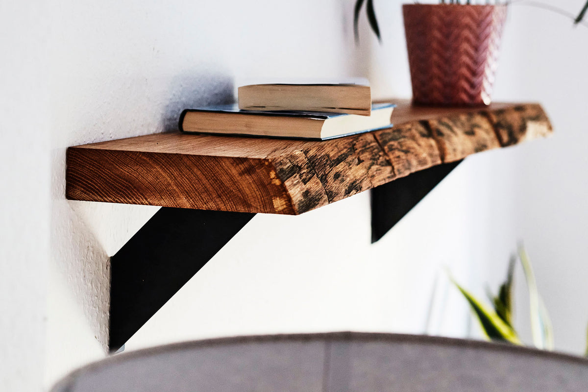 Wandregal Eiche No.8 - Wandregal Eiche mit Halterung