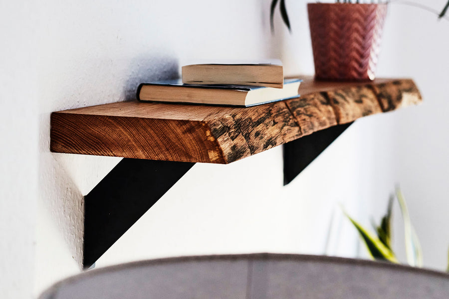 Wandregal Eiche No.8 - Wandregal Eiche mit Halterung