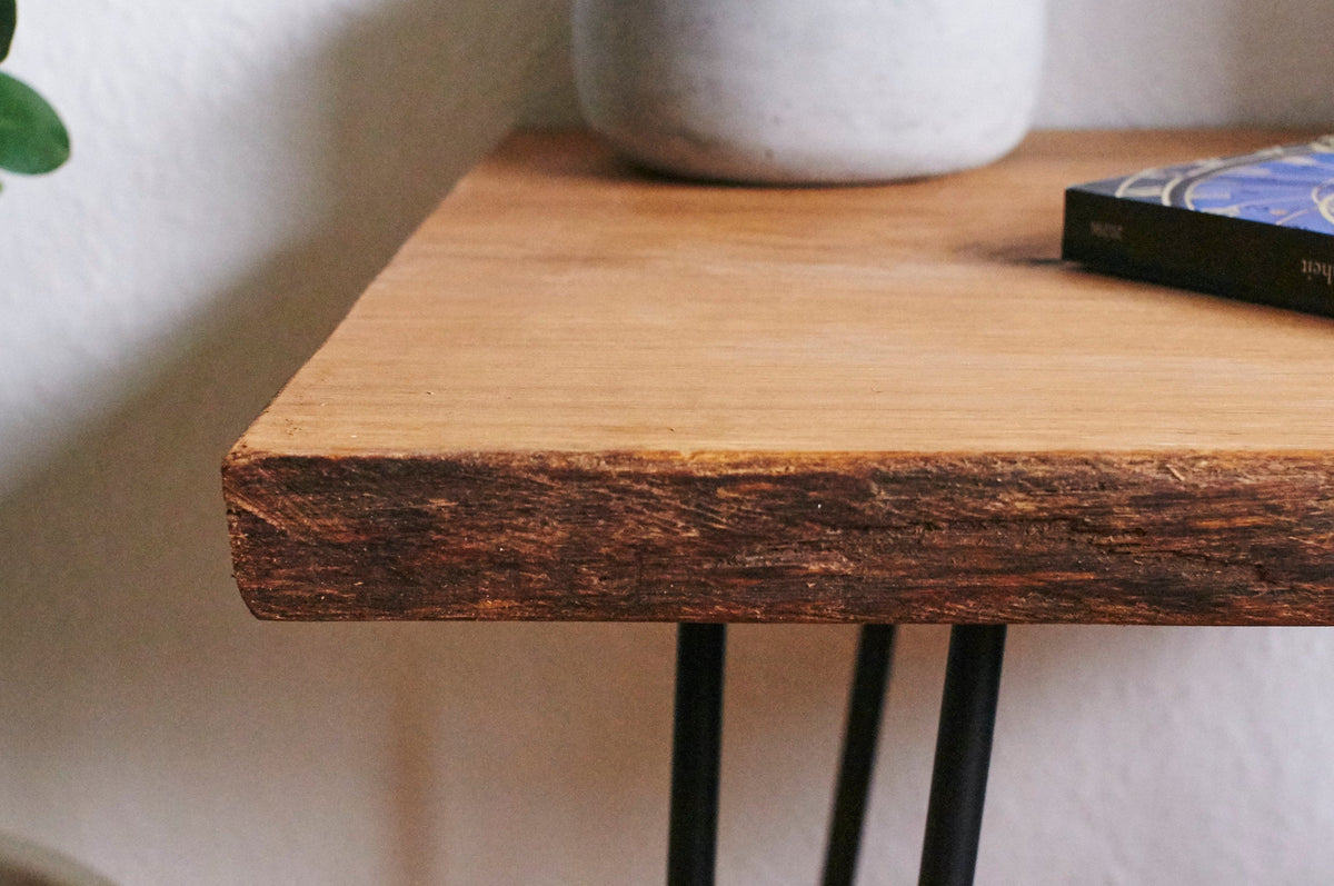 Beistelltisch Eiche / Wohnzimmertisch / Haarnadelbeine /  Unikat