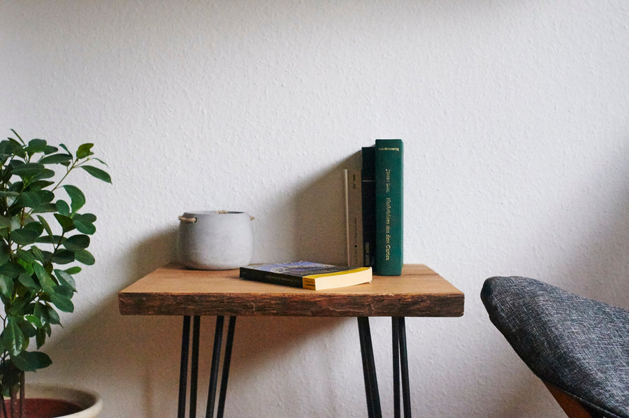 Beistelltisch Eiche / Wohnzimmertisch / Haarnadelbeine /  Unikat