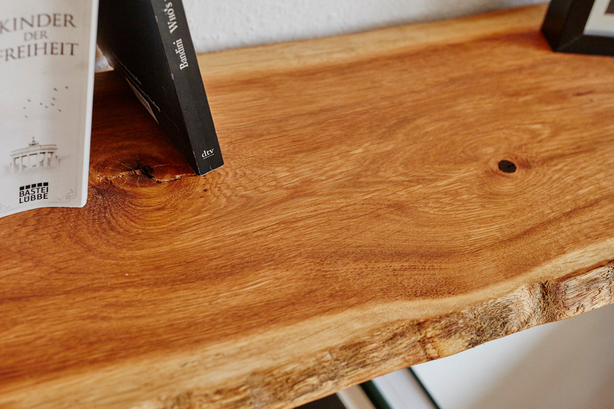 Wandregal Eiche No.9 - Hängeregal aus Eichenholz / Bücherregal